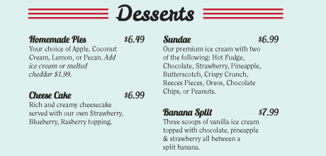menu detailed